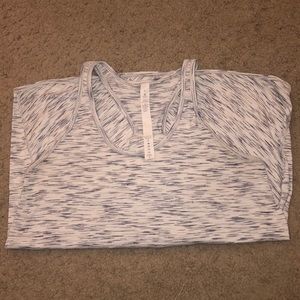 white/ black speckled LuLu Lemmon work out tank